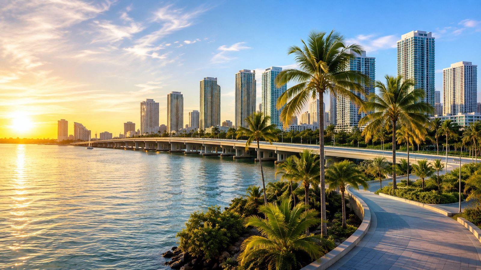Miami skyline at dusk