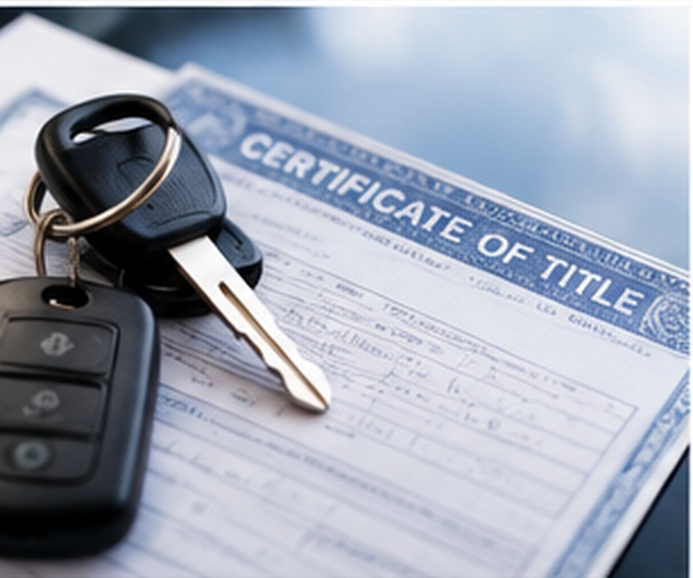Florida vehicle title with car keys